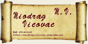 Miodrag Vićovac vizit kartica